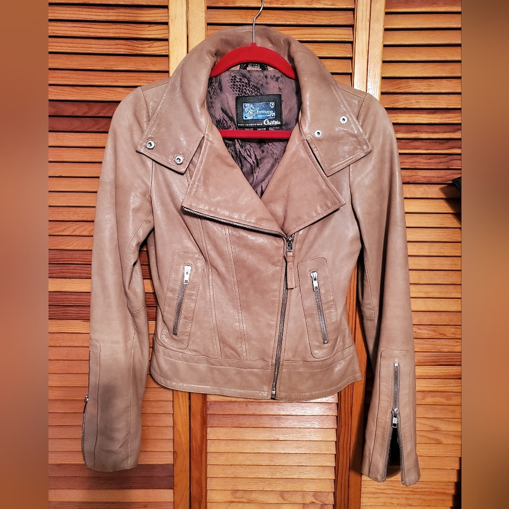 Mackage leather moto jacket sx xs